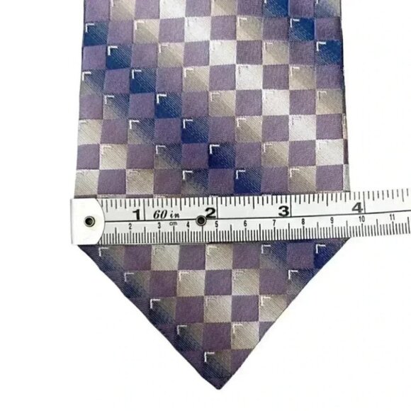 Gianfranco Valentino Silk Tie Purple Print - Picture 3 of 6
